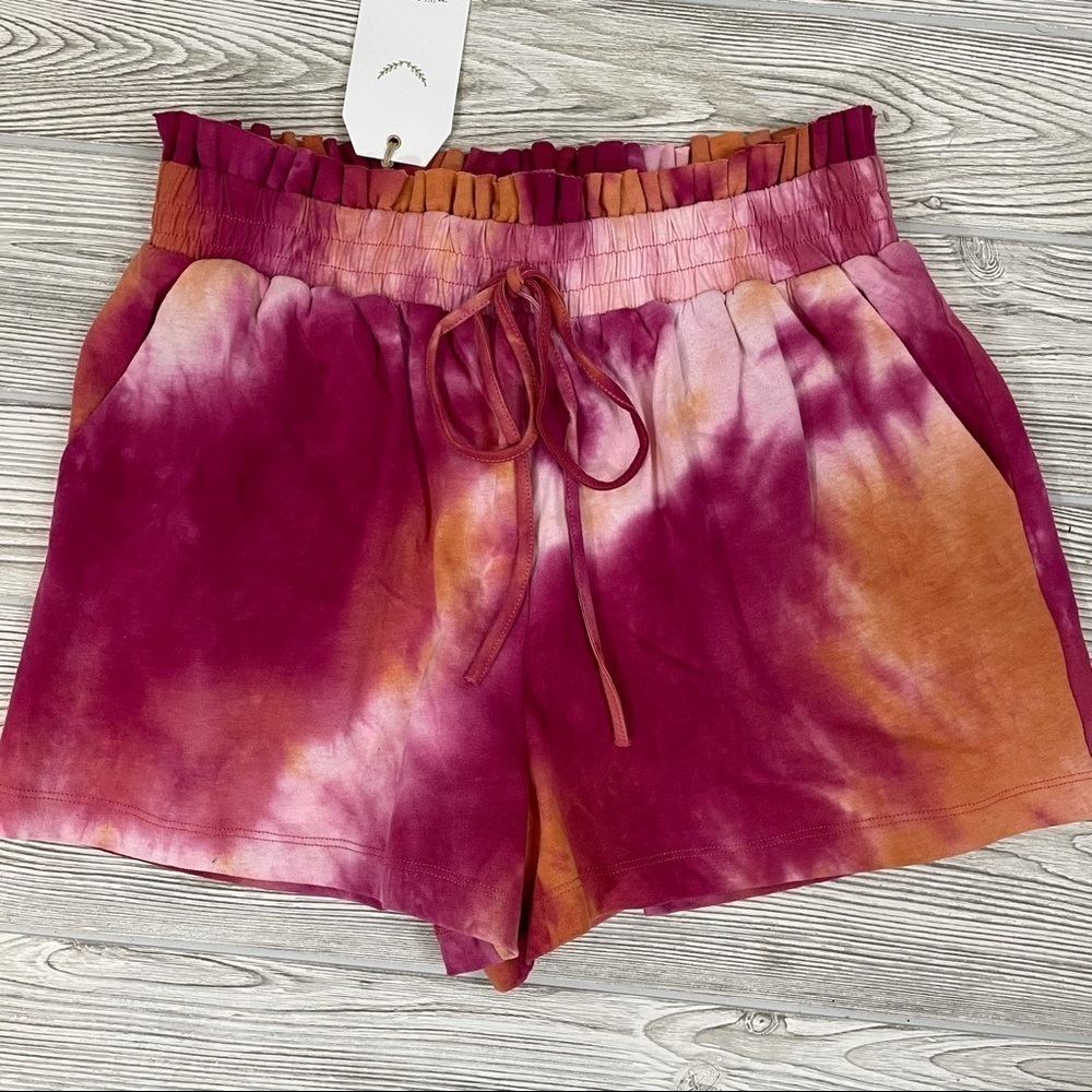 Free The Roses High Waisted Tie-Dye Knit Short